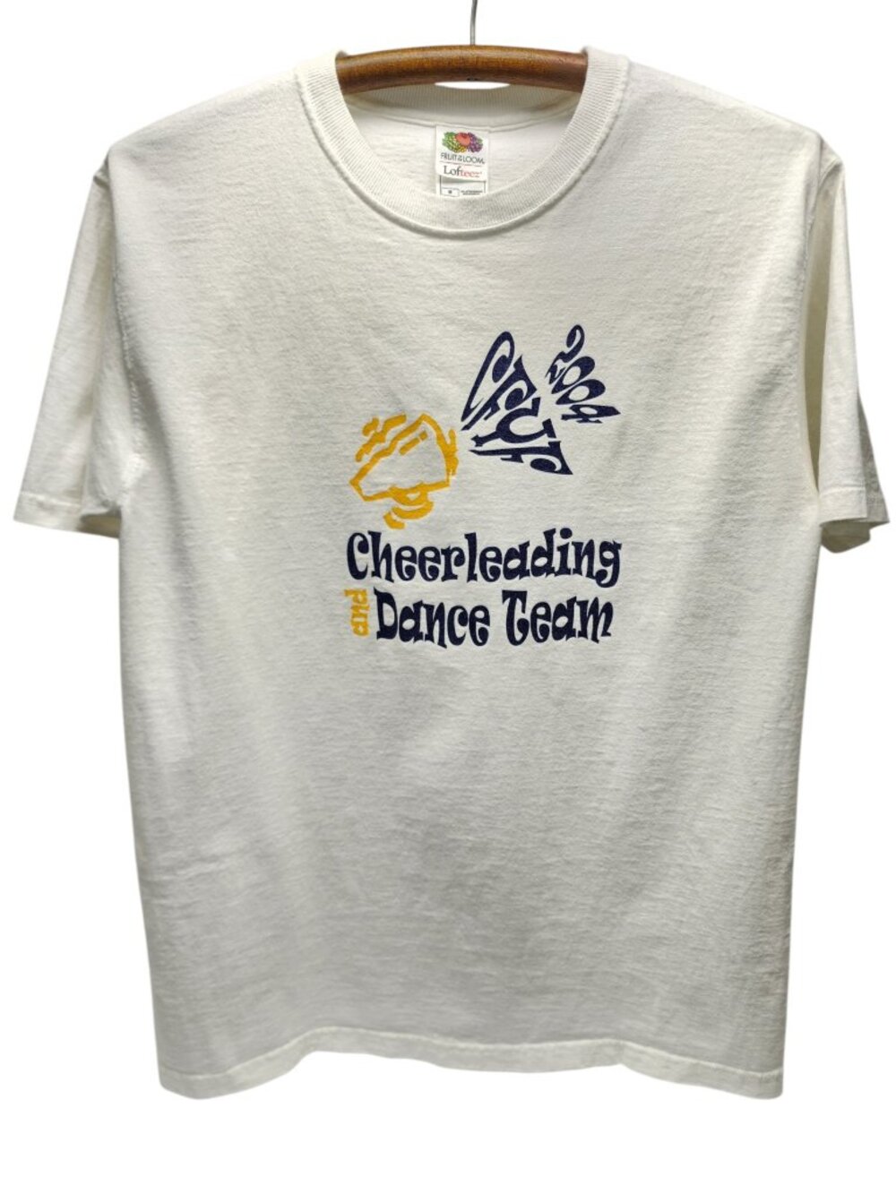 Vintage Cheerleading Dance High School Spirit Wear T-Shirt Medium White Y2K